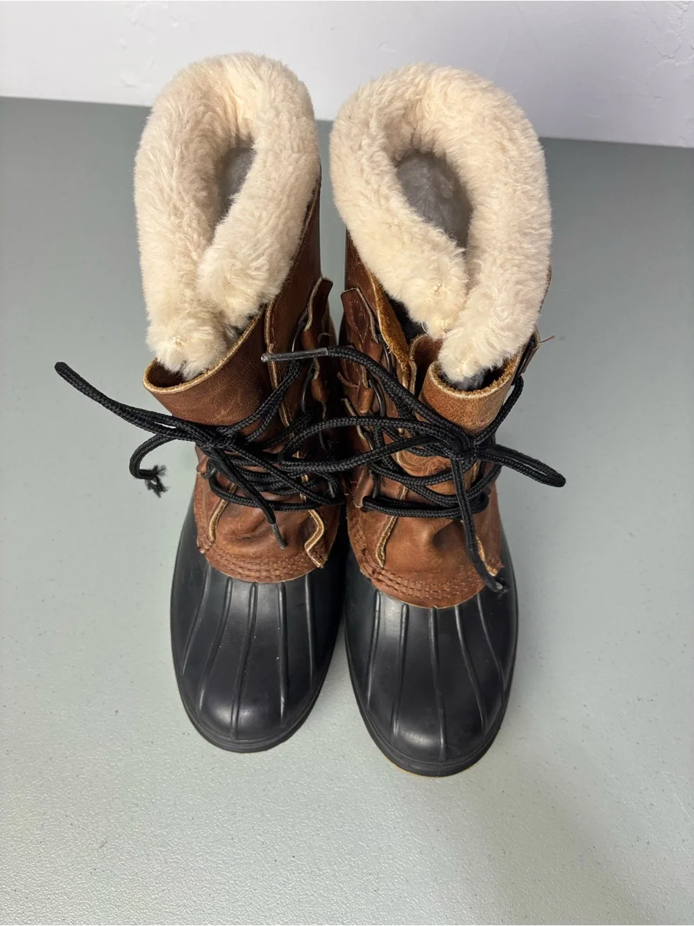 Kamik Everest Women's Snow Boot Winter Shearling Size 9M Leather Duck Boot Brown